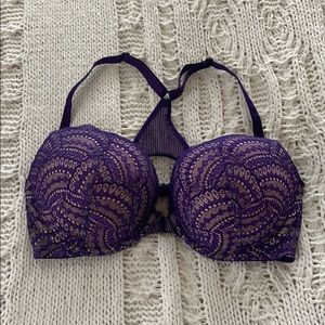 Purple Victoria’s Secret push up bra.
